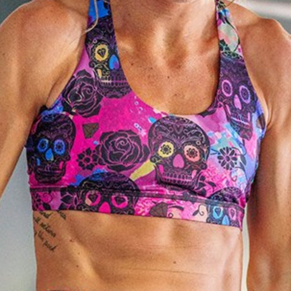 Constantly Varied Gear | CVG | Rosé Skulls Sports Bra | Butterfly